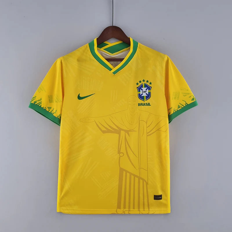 Camisa Brasil Cristo Redentor Amarela - Torcedor Masculina